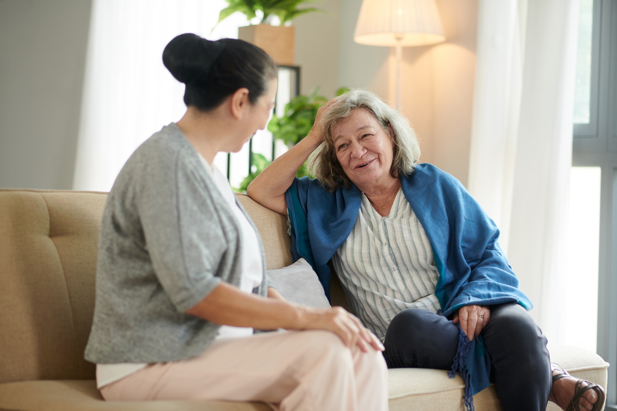 Senior Woman Visited Her Friend